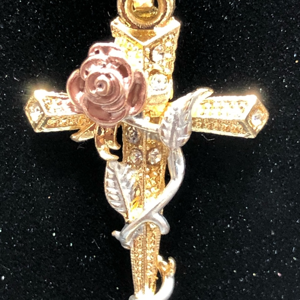Rose on Blessings Cross jewelry